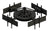 Multi-Display Ceiling Mount Four Telescoping Arms 37" to 75"